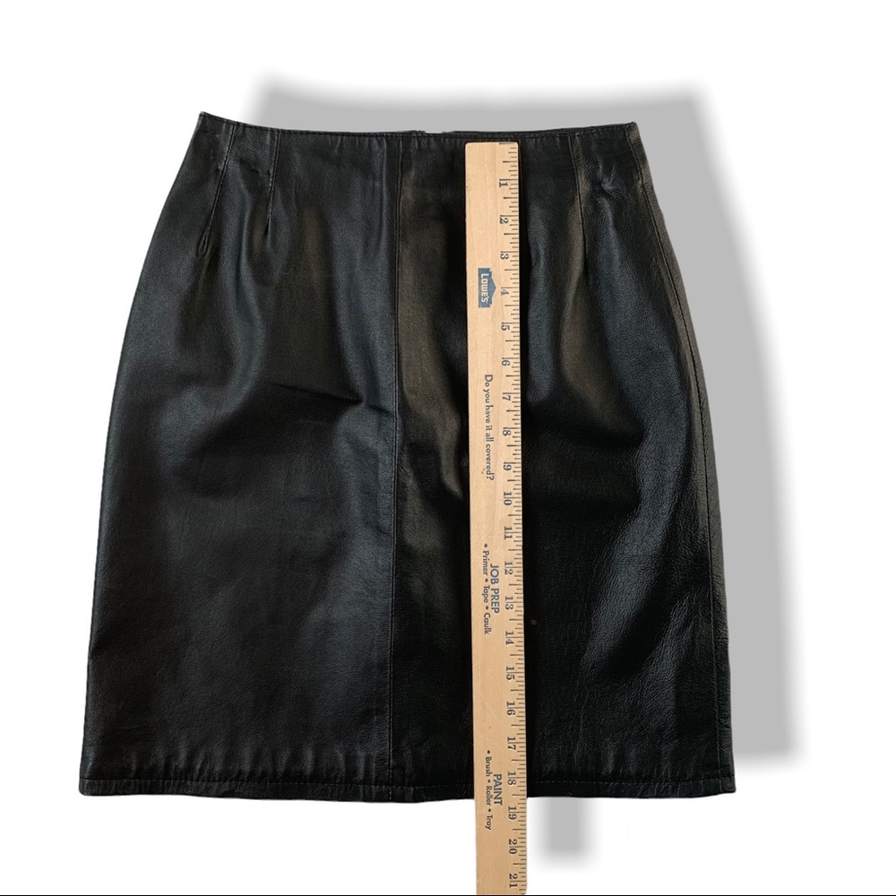 โจ VINTAGE โจ CLIO LEATHER | Leather Pencil Skirt Size 2 Petite - Picture 6 of 6